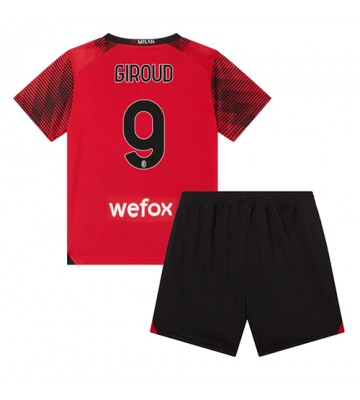 AC Milan Olivier Giroud #9 Replica Home Stadium Kit for Kids 2023-24 Short Sleeve (+ pants)